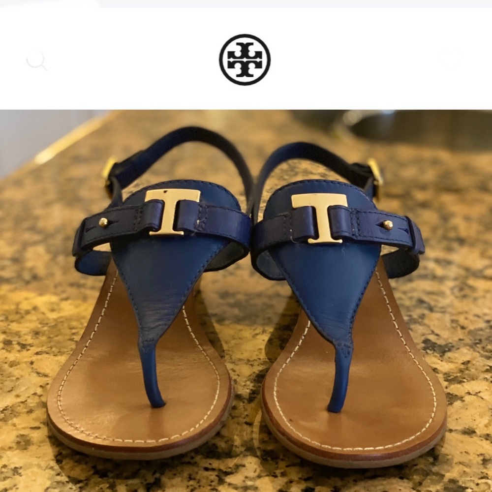 NWOT Authentic Tory Burch Casey sandal in royal blue RARE